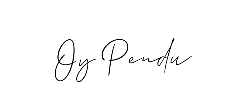 How to make Oy Pendu name signature. Use Allison_Script style for creating short signs online. This is the latest handwritten sign. Oy Pendu signature style 2 images and pictures png