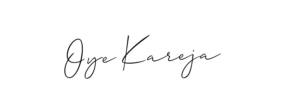 Use a signature maker to create a handwritten signature online. With this signature software, you can design (Allison_Script) your own signature for name Oye Kareja. Oye Kareja signature style 2 images and pictures png