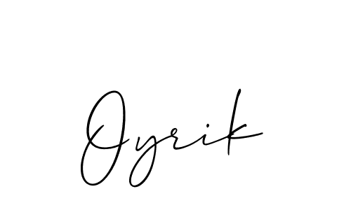 Make a beautiful signature design for name Oyrik. With this signature (Allison_Script) style, you can create a handwritten signature for free. Oyrik signature style 2 images and pictures png