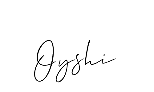 Use a signature maker to create a handwritten signature online. With this signature software, you can design (Allison_Script) your own signature for name Oyshi. Oyshi signature style 2 images and pictures png