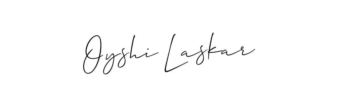 Oyshi Laskar stylish signature style. Best Handwritten Sign (Allison_Script) for my name. Handwritten Signature Collection Ideas for my name Oyshi Laskar. Oyshi Laskar signature style 2 images and pictures png