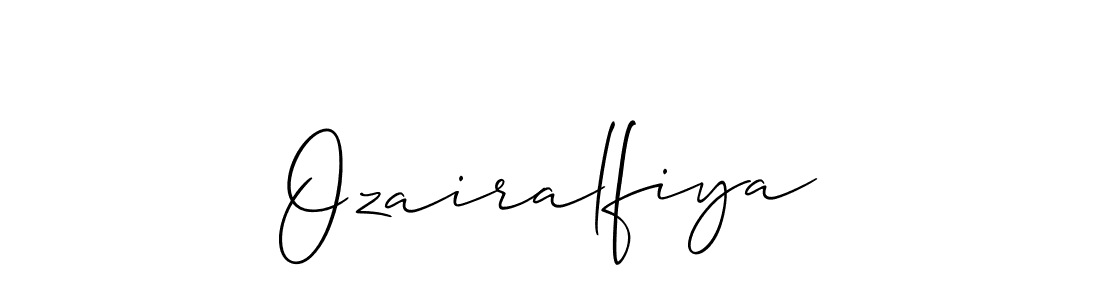 It looks lik you need a new signature style for name Ozairalfiya. Design unique handwritten (Allison_Script) signature with our free signature maker in just a few clicks. Ozairalfiya signature style 2 images and pictures png
