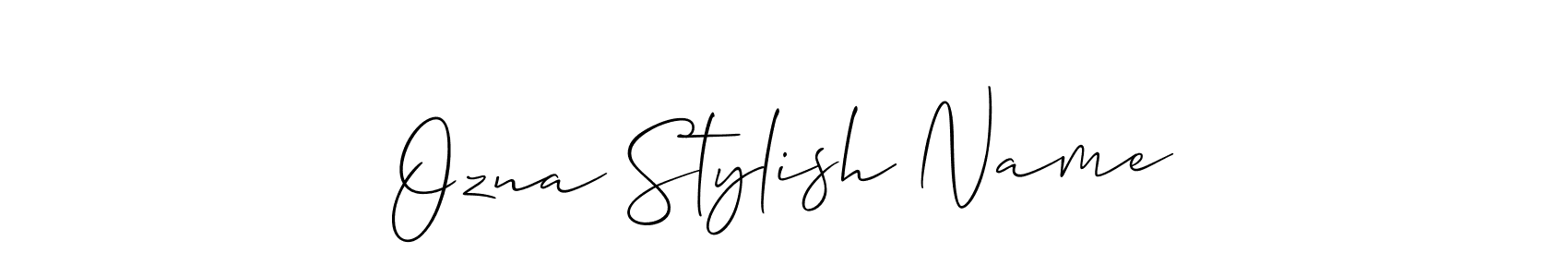 The best way (Allison_Script) to make a short signature is to pick only two or three words in your name. The name Ozna Stylish Name include a total of six letters. For converting this name. Ozna Stylish Name signature style 2 images and pictures png