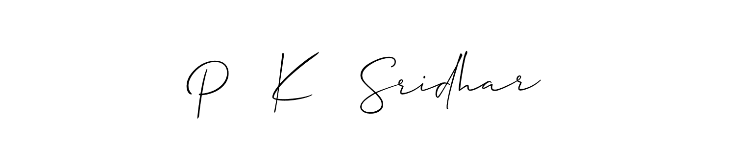 if you are searching for the best signature style for your name P   K   Sridhar. so please give up your signature search. here we have designed multiple signature styles  using Allison_Script. P   K   Sridhar signature style 2 images and pictures png