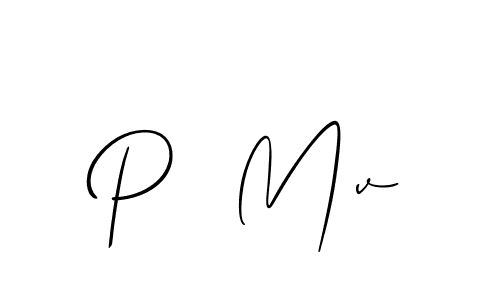 Create a beautiful signature design for name P  Mv. With this signature (Allison_Script) fonts, you can make a handwritten signature for free. P  Mv signature style 2 images and pictures png