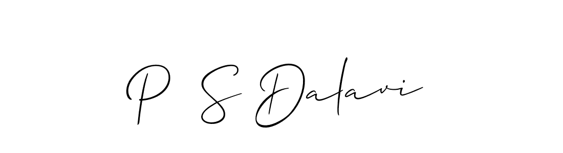 Use a signature maker to create a handwritten signature online. With this signature software, you can design (Allison_Script) your own signature for name P  S Dalavi. P  S Dalavi signature style 2 images and pictures png