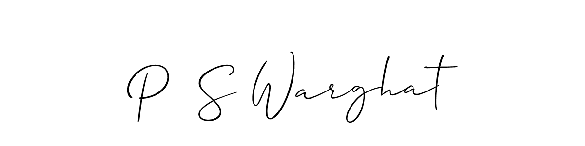 How to make P  S Warghat name signature. Use Allison_Script style for creating short signs online. This is the latest handwritten sign. P  S Warghat signature style 2 images and pictures png