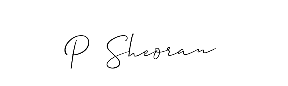 How to make P  Sheoran signature? Allison_Script is a professional autograph style. Create handwritten signature for P  Sheoran name. P  Sheoran signature style 2 images and pictures png