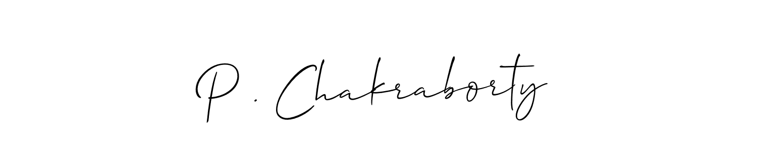 Make a beautiful signature design for name P . Chakraborty. With this signature (Allison_Script) style, you can create a handwritten signature for free. P . Chakraborty signature style 2 images and pictures png