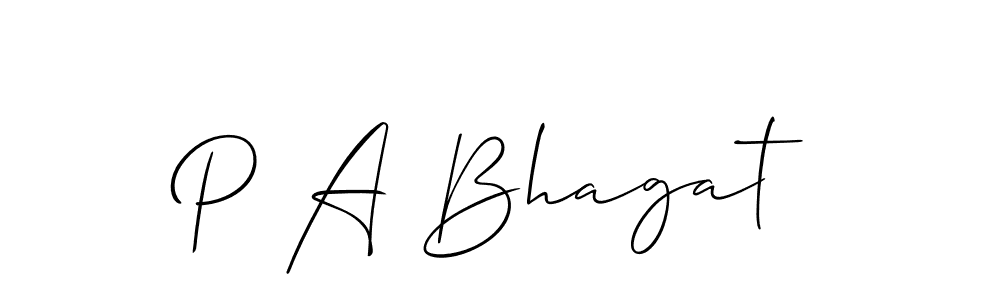 P A Bhagat stylish signature style. Best Handwritten Sign (Allison_Script) for my name. Handwritten Signature Collection Ideas for my name P A Bhagat. P A Bhagat signature style 2 images and pictures png