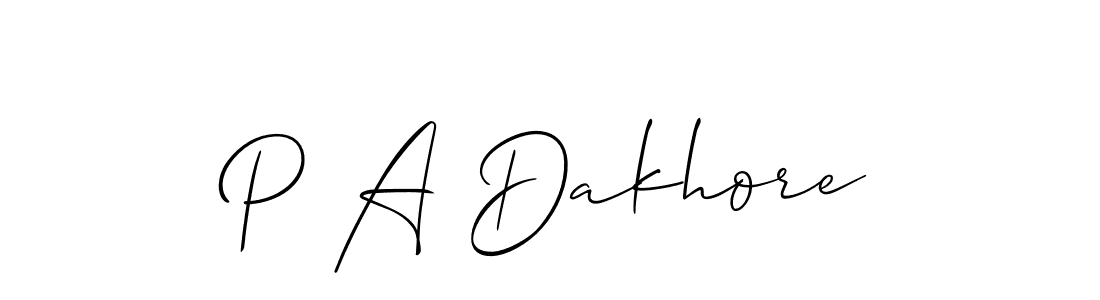 Create a beautiful signature design for name P A Dakhore. With this signature (Allison_Script) fonts, you can make a handwritten signature for free. P A Dakhore signature style 2 images and pictures png