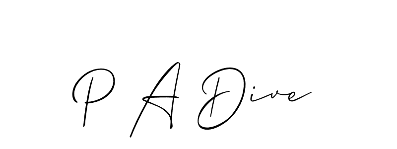 Best and Professional Signature Style for P A Dive. Allison_Script Best Signature Style Collection. P A Dive signature style 2 images and pictures png
