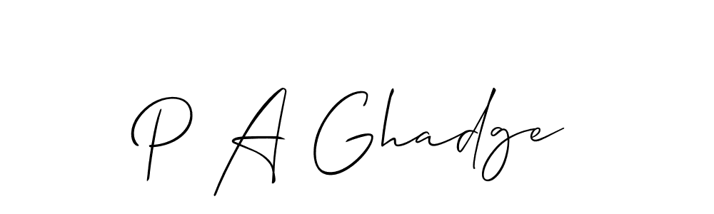 Allison_Script is a professional signature style that is perfect for those who want to add a touch of class to their signature. It is also a great choice for those who want to make their signature more unique. Get P A Ghadge name to fancy signature for free. P A Ghadge signature style 2 images and pictures png