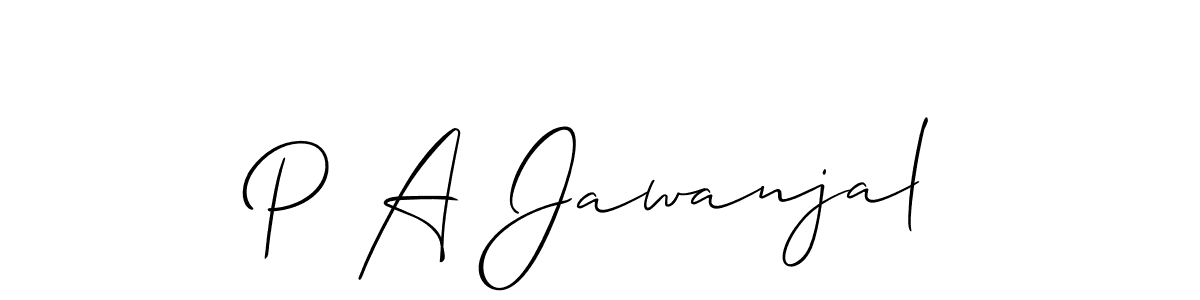 Also we have P A Jawanjal name is the best signature style. Create professional handwritten signature collection using Allison_Script autograph style. P A Jawanjal signature style 2 images and pictures png