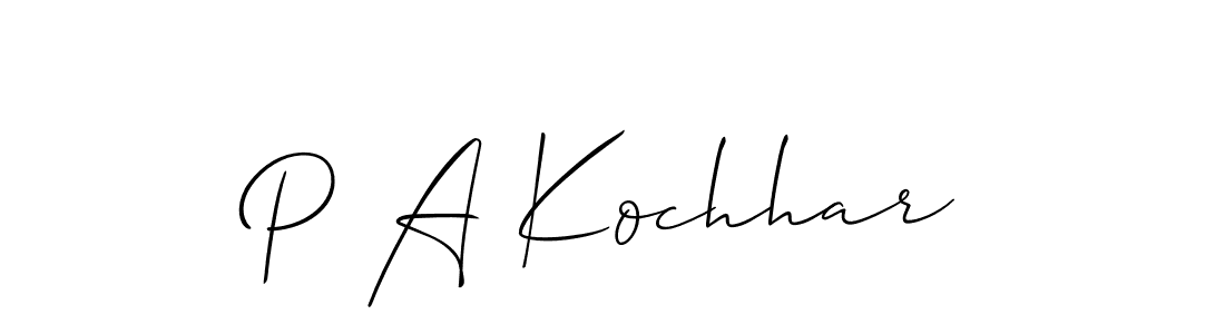 You can use this online signature creator to create a handwritten signature for the name P A Kochhar. This is the best online autograph maker. P A Kochhar signature style 2 images and pictures png