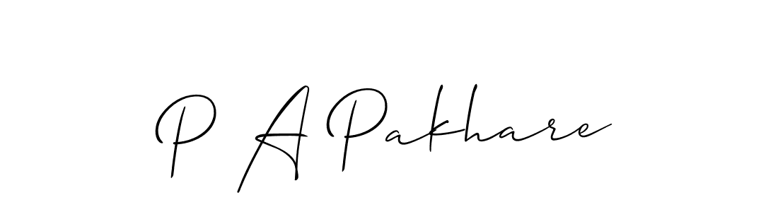 Make a beautiful signature design for name P A Pakhare. With this signature (Allison_Script) style, you can create a handwritten signature for free. P A Pakhare signature style 2 images and pictures png