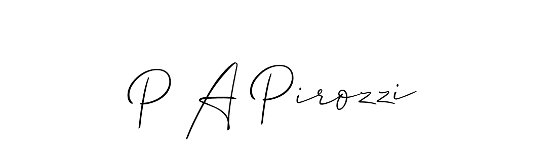 It looks lik you need a new signature style for name P A Pirozzi. Design unique handwritten (Allison_Script) signature with our free signature maker in just a few clicks. P A Pirozzi signature style 2 images and pictures png