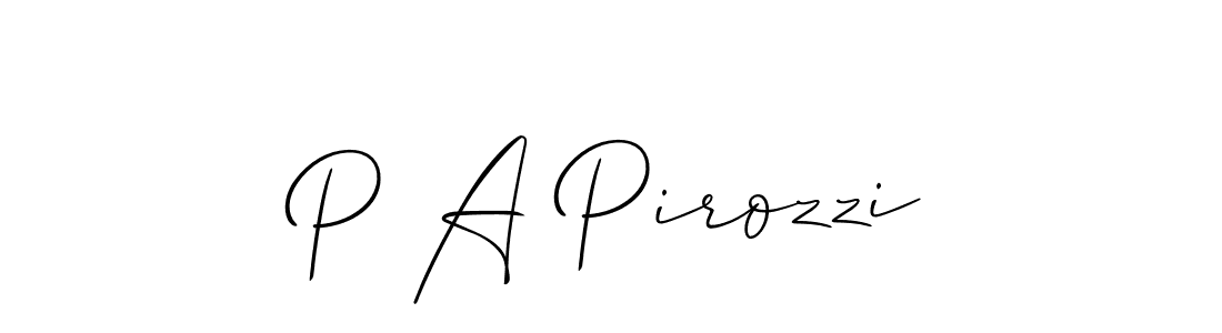 How to make P A Pirozzi signature? Allison_Script is a professional autograph style. Create handwritten signature for P A Pirozzi name. P A Pirozzi signature style 2 images and pictures png