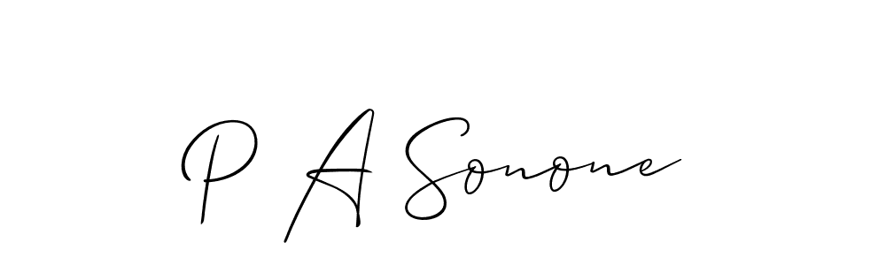 P A Sonone stylish signature style. Best Handwritten Sign (Allison_Script) for my name. Handwritten Signature Collection Ideas for my name P A Sonone. P A Sonone signature style 2 images and pictures png