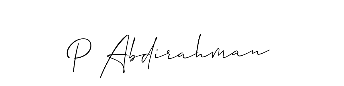 Once you've used our free online signature maker to create your best signature Allison_Script style, it's time to enjoy all of the benefits that P Abdirahman name signing documents. P Abdirahman signature style 2 images and pictures png