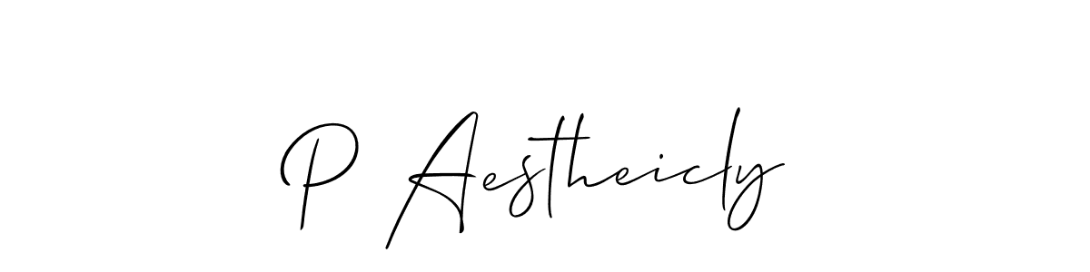 Allison_Script is a professional signature style that is perfect for those who want to add a touch of class to their signature. It is also a great choice for those who want to make their signature more unique. Get P Aestheicly name to fancy signature for free. P Aestheicly signature style 2 images and pictures png