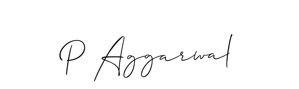 How to make P Aggarwal signature? Allison_Script is a professional autograph style. Create handwritten signature for P Aggarwal name. P Aggarwal signature style 2 images and pictures png