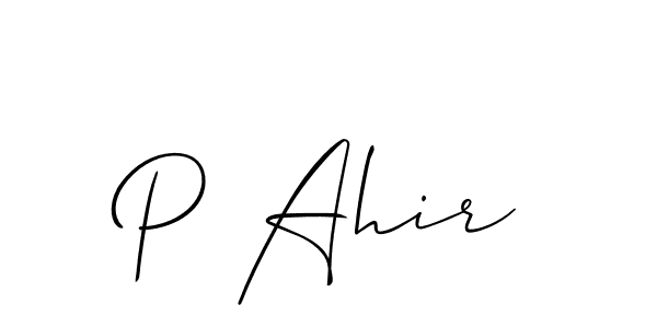 The best way (Allison_Script) to make a short signature is to pick only two or three words in your name. The name P Ahir include a total of six letters. For converting this name. P Ahir signature style 2 images and pictures png