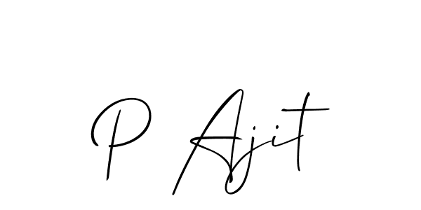 How to Draw P Ajit signature style? Allison_Script is a latest design signature styles for name P Ajit. P Ajit signature style 2 images and pictures png