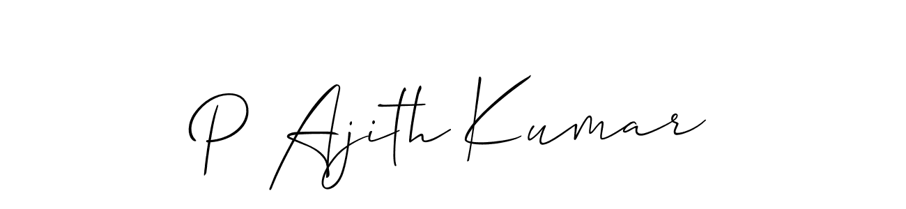 How to make P Ajith Kumar signature? Allison_Script is a professional autograph style. Create handwritten signature for P Ajith Kumar name. P Ajith Kumar signature style 2 images and pictures png