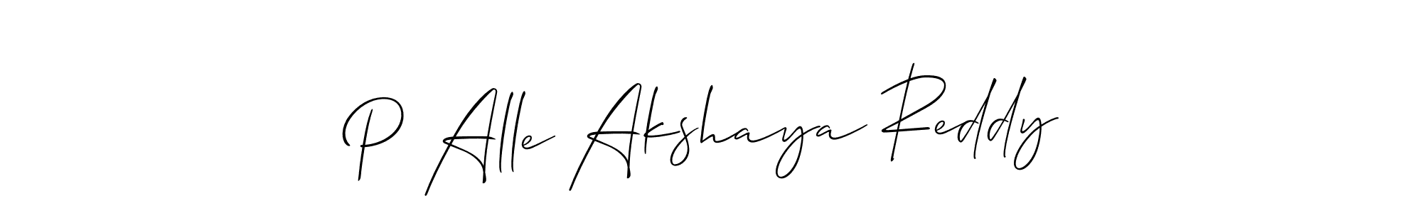 if you are searching for the best signature style for your name P Alle Akshaya Reddy. so please give up your signature search. here we have designed multiple signature styles  using Allison_Script. P Alle Akshaya Reddy signature style 2 images and pictures png