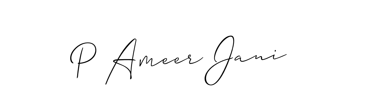 Design your own signature with our free online signature maker. With this signature software, you can create a handwritten (Allison_Script) signature for name P Ameer Jani. P Ameer Jani signature style 2 images and pictures png