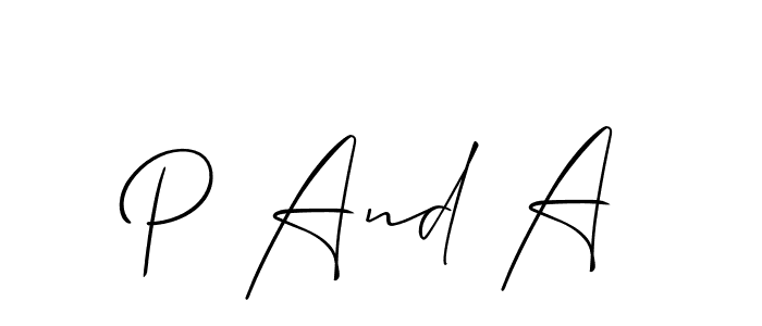 Use a signature maker to create a handwritten signature online. With this signature software, you can design (Allison_Script) your own signature for name P And A. P And A signature style 2 images and pictures png