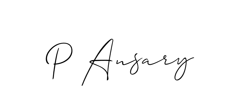 P Ansary stylish signature style. Best Handwritten Sign (Allison_Script) for my name. Handwritten Signature Collection Ideas for my name P Ansary. P Ansary signature style 2 images and pictures png