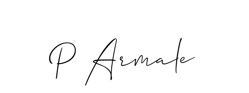 Design your own signature with our free online signature maker. With this signature software, you can create a handwritten (Allison_Script) signature for name P Armale. P Armale signature style 2 images and pictures png