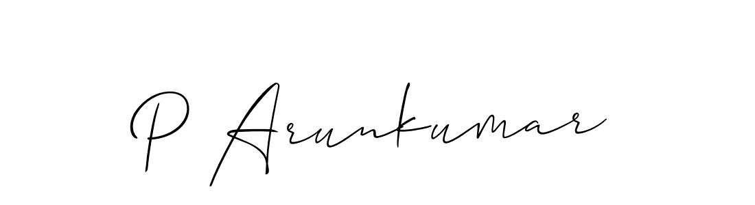 P Arunkumar stylish signature style. Best Handwritten Sign (Allison_Script) for my name. Handwritten Signature Collection Ideas for my name P Arunkumar. P Arunkumar signature style 2 images and pictures png