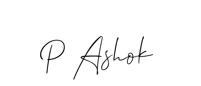 How to make P Ashok name signature. Use Allison_Script style for creating short signs online. This is the latest handwritten sign. P Ashok signature style 2 images and pictures png