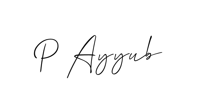 Best and Professional Signature Style for P Ayyub. Allison_Script Best Signature Style Collection. P Ayyub signature style 2 images and pictures png