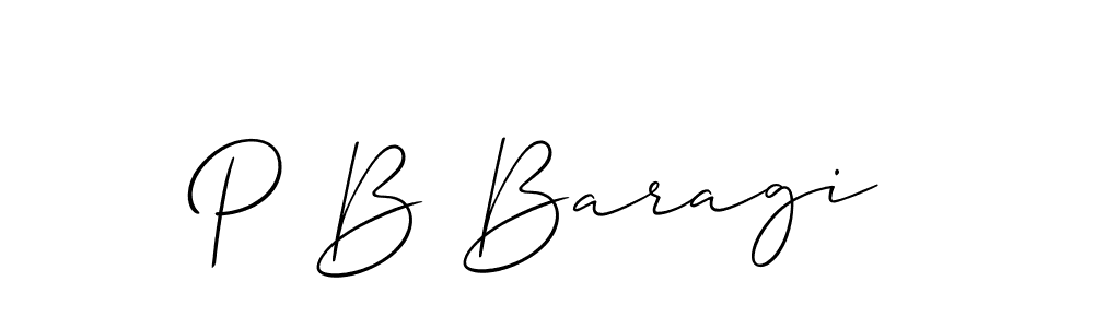 Also we have P B Baragi name is the best signature style. Create professional handwritten signature collection using Allison_Script autograph style. P B Baragi signature style 2 images and pictures png