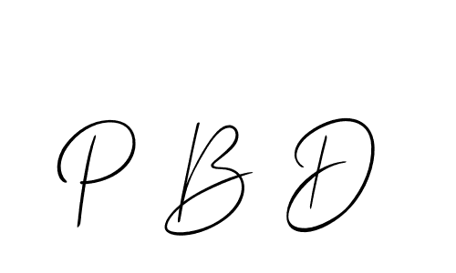 How to make P B D name signature. Use Allison_Script style for creating short signs online. This is the latest handwritten sign. P B D signature style 2 images and pictures png