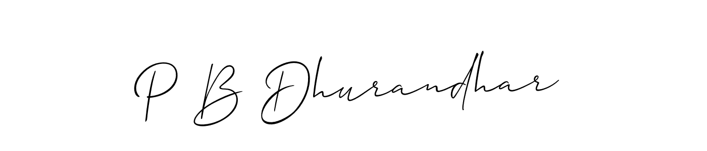 Make a beautiful signature design for name P B Dhurandhar. With this signature (Allison_Script) style, you can create a handwritten signature for free. P B Dhurandhar signature style 2 images and pictures png