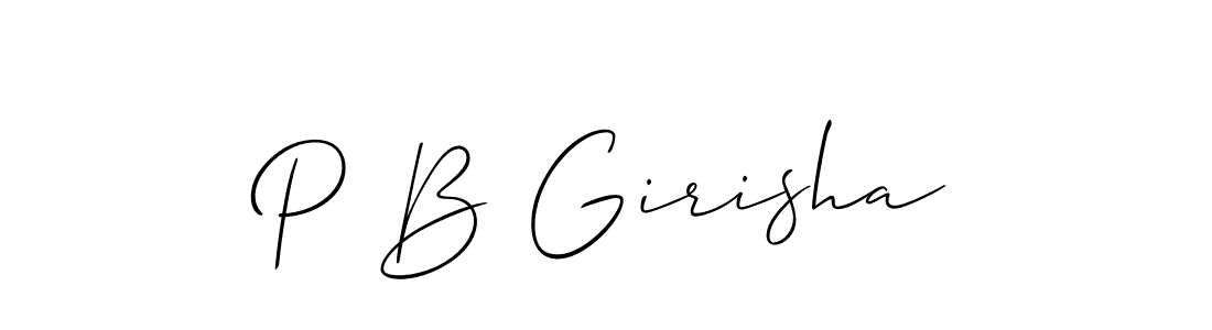 How to make P B Girisha signature? Allison_Script is a professional autograph style. Create handwritten signature for P B Girisha name. P B Girisha signature style 2 images and pictures png