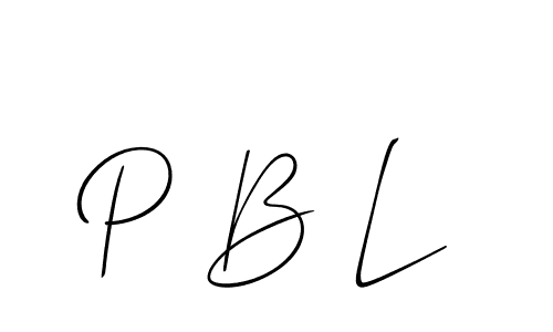 Create a beautiful signature design for name P B L. With this signature (Allison_Script) fonts, you can make a handwritten signature for free. P B L signature style 2 images and pictures png