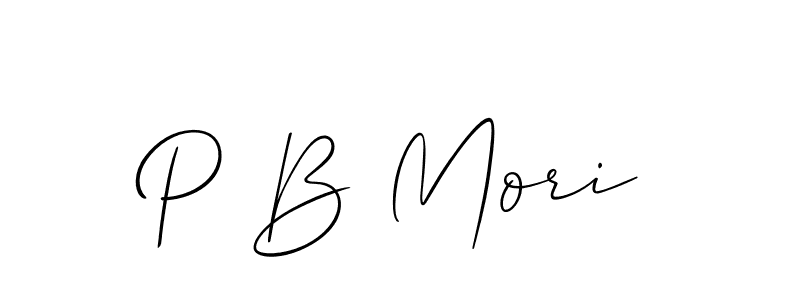 Also You can easily find your signature by using the search form. We will create P B Mori name handwritten signature images for you free of cost using Allison_Script sign style. P B Mori signature style 2 images and pictures png