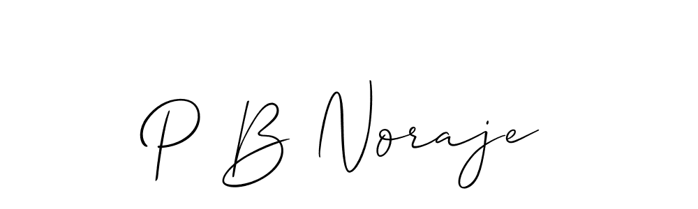 Create a beautiful signature design for name P B Noraje. With this signature (Allison_Script) fonts, you can make a handwritten signature for free. P B Noraje signature style 2 images and pictures png