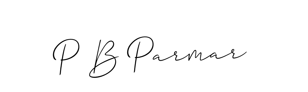 How to make P B Parmar name signature. Use Allison_Script style for creating short signs online. This is the latest handwritten sign. P B Parmar signature style 2 images and pictures png