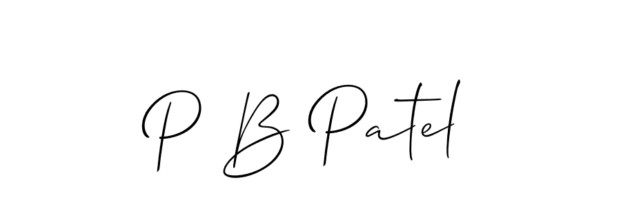 Create a beautiful signature design for name P B Patel. With this signature (Allison_Script) fonts, you can make a handwritten signature for free. P B Patel signature style 2 images and pictures png
