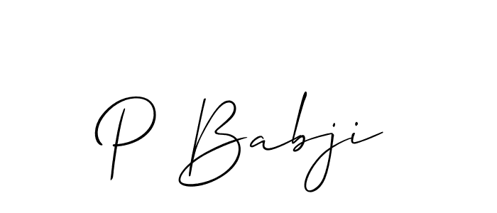 Similarly Allison_Script is the best handwritten signature design. Signature creator online .You can use it as an online autograph creator for name P Babji. P Babji signature style 2 images and pictures png