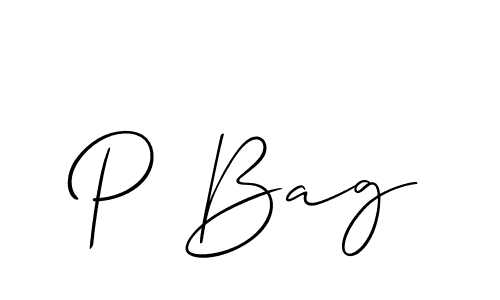 Use a signature maker to create a handwritten signature online. With this signature software, you can design (Allison_Script) your own signature for name P Bag. P Bag signature style 2 images and pictures png