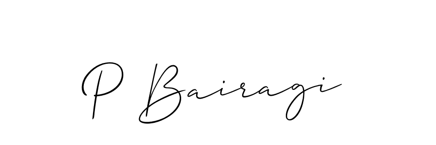 The best way (Allison_Script) to make a short signature is to pick only two or three words in your name. The name P Bairagi include a total of six letters. For converting this name. P Bairagi signature style 2 images and pictures png