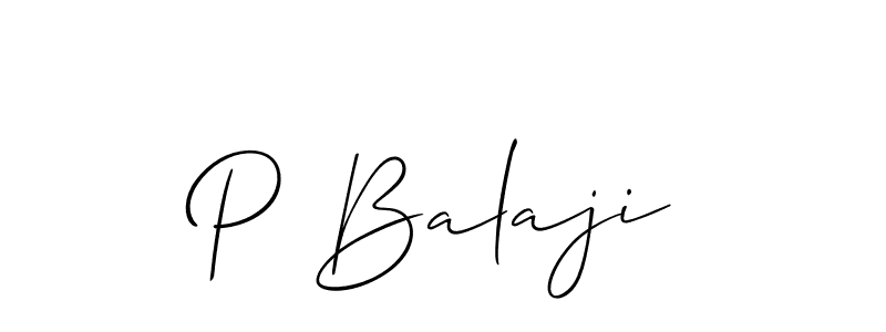 How to make P Balaji signature? Allison_Script is a professional autograph style. Create handwritten signature for P Balaji name. P Balaji signature style 2 images and pictures png